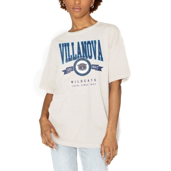 Women's Gameday Couture White Villanova Wildcats Get Goin' Oversized T-Shirt