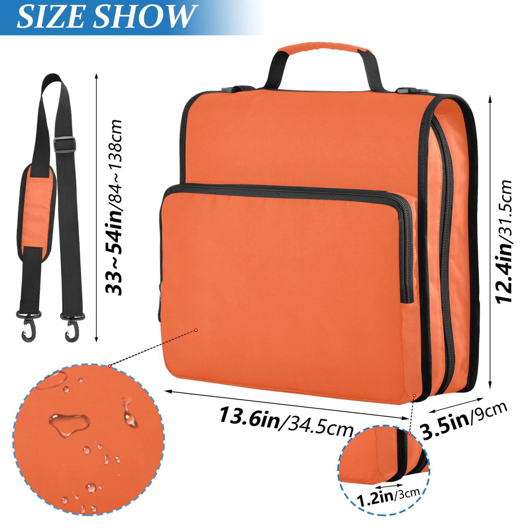 ALAZA Zipper Binder Orange Background 3 Ring Trapper Keeper File Folder Organizer Bag