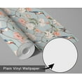 thumbnail image 6 of S4Sassy Self-Stick Decorative Wallpaper, Bird & Blossom Wall Paper, Plain Vinyl Waterproof Contact Paper, Blue, 25"X120" Removable Renter Friendly Wall Covering For Bedroom, Dining Room, 6 of 9