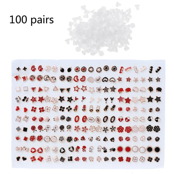TINYSOME Acrylic Stud Earrings for Women for Sensitive Ears Assorted Jewelry Set 100 Pair