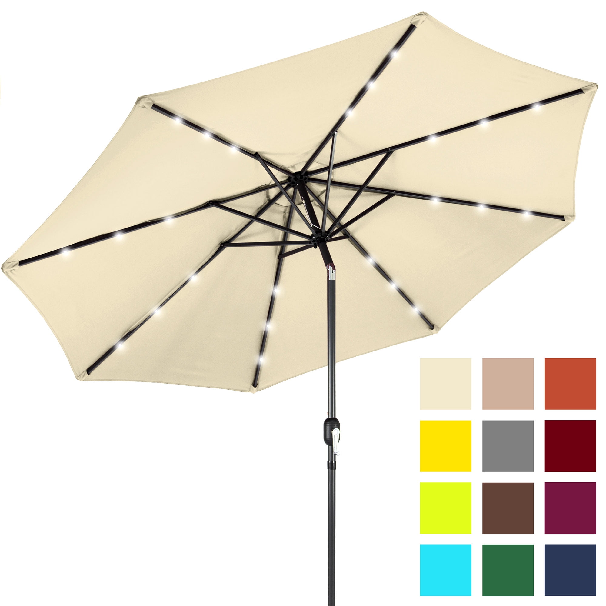 Best Choice Products 10ft Solar Powered LED Lighted Patio Umbrella w