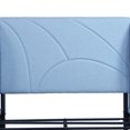 thumbnail image 6 of Full Size Platform Bed Frame, Upholstered Bed Frame with Padded Headboard and Metal Legs, Metal Platform Bed Frame for Kids Adults Bedroom, No Box Spring Needed, Easy Assembly, Light Blue, 6 of 7