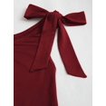 thumbnail image 3 of Women's Asymmetrical One Shoulder Mini Dress Ruched Bodycon Tiered Ruffle Hem Party, 3 of 6