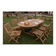 thumbnail image 2 of Teak Oval Extension Dining Table Set with Folding Chairs - Anderson Teak-Color:Teak,Material:Wood, 2 of 2