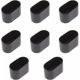 thumbnail image 1 of Juego de 8 Tapas Ovaladas para Patas de Mesa o Silla, Goma Suave, Antirrayas, 40 x 20 mm, Negro, RUIOIU, 1 of 5