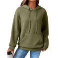 thumbnail image 1 of Sudadera con Capucha para Mujer, Informal, de Larga, con Cordón Ajustable, de Jacquard, Estilo Pulóver, Ropa Holgada. Verde L, 1 of 7