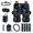 Cat Floral Moon, variant on FOR U DESIGNS Cat Floral Moon Print 15 PCS Car Front Back Seat Covers Full Set, Steering Wheel Cover Seatbelt Strap Pad Trash Cans Rear View Mirror Cover Air Vent Storage Bag Coasters Keychain
