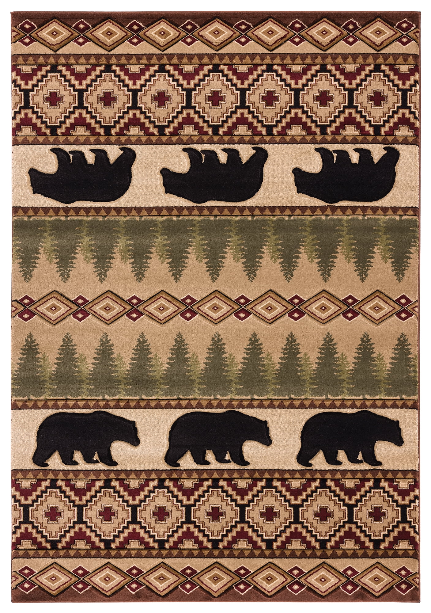 United Weavers of America Lodge Animal Print Loomed Area Rug, 7.83' x 10'