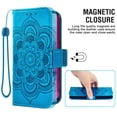 thumbnail image 4 of Compatible with T-Mobile Revvl 7 5G Wallet Phone Case and Tempered Glass Screen Protector Flip Credit Card Holder Stand Mandala Flower Cell Cover for Tmobile Revvl7 T Mobile Revel Tmo Women Blue, 4 of 9