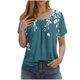 thumbnail image 1 of Camisetas de Cuello Redondo Impreso Gradiente de las Mujeres, Manga Corta Casual Top para el Uso Diario, 1 of 7