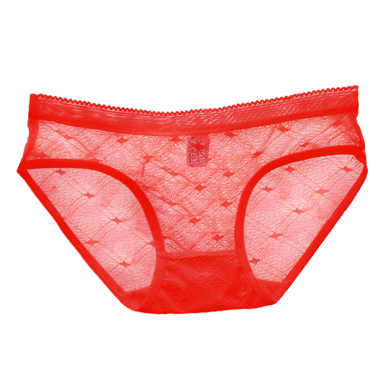 TAIAOJING 6 Pack Women's Underwear Briefs Sheer Lace Panties See Through  Mesh Cotton Crotch Seamless Briefs 