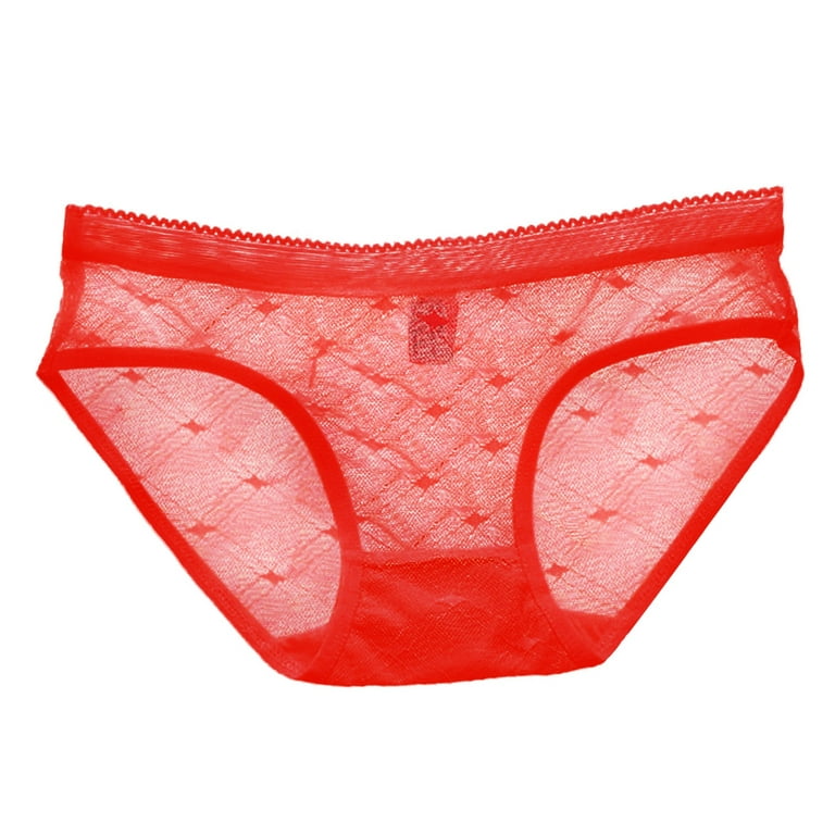 Cheap Women's Sexy Underwear Mesh Briefs Lingerie See Through Lace Knickers  Sheer Panties Undergarments