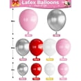 thumbnail image 2 of Kit de guirnaldas con forma de arco de globos Haolongfa, 128 unidades, rojo, rosa, plateado y blanco, 2 of 7