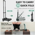 thumbnail image 4 of Luggage Cart With Wheels Foldable Hand Truck Strong Dolly Cart, Compact Shopping Cart Holds 77 Pounds - Carry Boxes, Backpacks And Luggage Smoothly With Our Folding Shopping Cart With Wheels, 4 of 6