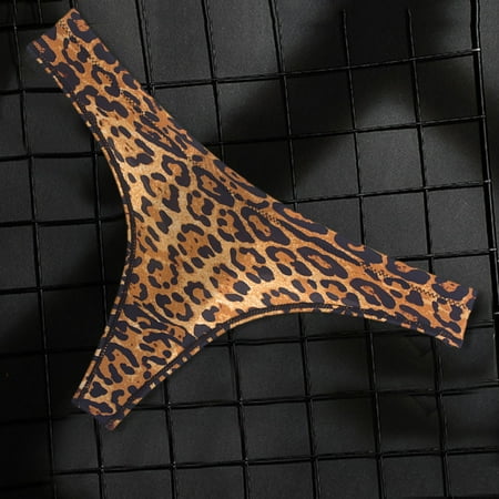 

Hunpta Seamless Underwear For Women Soft Stretch Low Waist Bikini Panties Breathable Sexy Thong Leopard Print