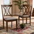 thumbnail image 6 of Bowery Hill Grey Fabric Walnut Finished 2-Piece Dining Chair Set, 6 of 8