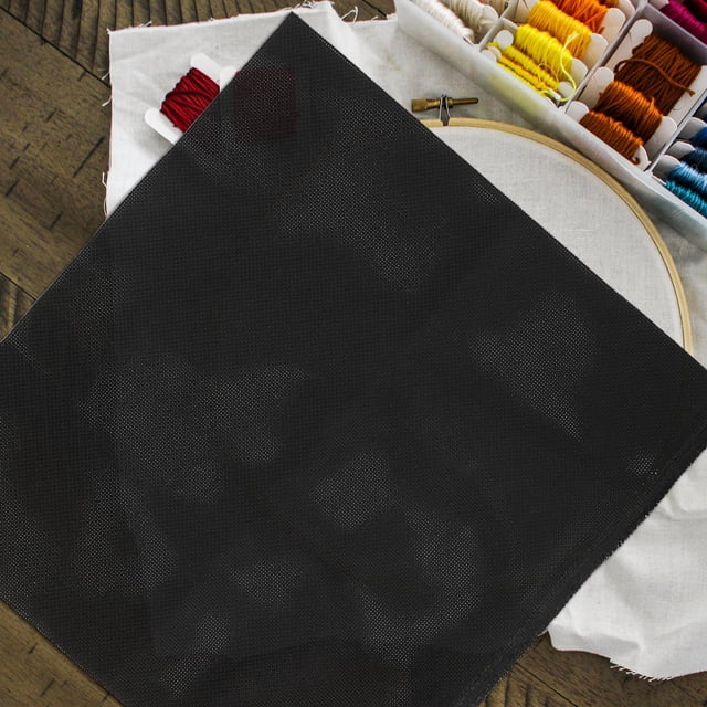 WHAMVOX Black Cross Stitch Cloth For Needlework Enthusiasts Made Of Polyester For DIY Crafts Home Decor 1 Set
