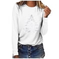 thumbnail image 4 of Ladies Fashion Casual Christmas Print Round Neck Loose Long Sleeve Top, 4 of 5