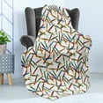 thumbnail image 4 of Crayon Soft Flannel Fleece Throw Blanket, Continuous Childish Pattern of Cartoon Drawn Painting Crafts on Plain Background, Cozy Plush for Indoor and Outdoor Use, 70" x 90", Multicolor, by Ambesonne, 4 of 5