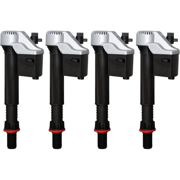 Korky Toilet Repair Korky 528MP QuietFILL Platinum Fill Valve-Fits Most Toilets-Easy to Install-Made in USA, Universal 99%, Black Four Pack