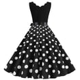 thumbnail image 4 of Penkiiy Women Vintage Summer Dot Print Sleeveless Casual Evening Party Prom Dress Maxi Dresses for Women L Black On Clearance, 4 of 9