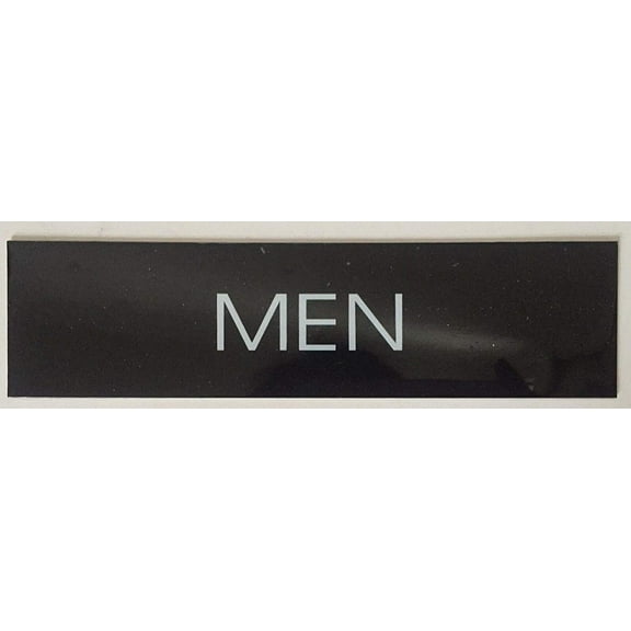 Toilet Men sign (BLACK ALUMINIUM 2X7.75)