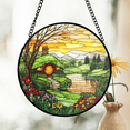 thumbnail image 3 of The Shire Stained Glass Suncatcher, Hobbit House Window Hanging Decor, 3 of 6