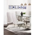 thumbnail image 4 of Opal Light Gray Faux Leather Chrome Cantilever Dining Chairs Set of 2 Sidechairs, 4 of 5