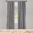 thumbnail image 3 of Ambesonne Geometric Curtains, Chevron Zigzags Cubes, Pair of 28"x84", Black Grey and Pale Grey, 3 of 5