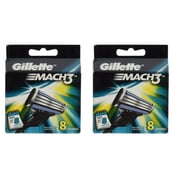 Gillette Mach3 Refill Cartridges, 8 Count (Pack of 2) + Schick Slim Twin ST for Sensitive Skin