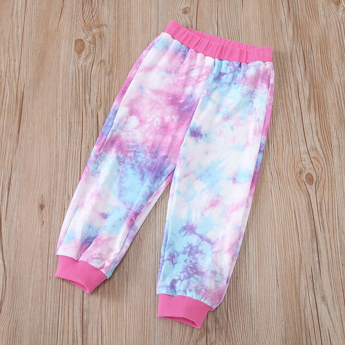 SHTXOZHI Baby Boy Girl Tie-Dye Clothes Set 2 Piece Long Sleeve Crewneck Tops Pants Kids Toddler Fall Winter Outfits