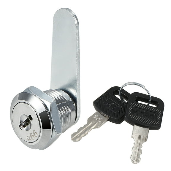 5/8" Cylinder Length Zinc Alloy Chrome Plated Cam Lock w Key, Keyed Different