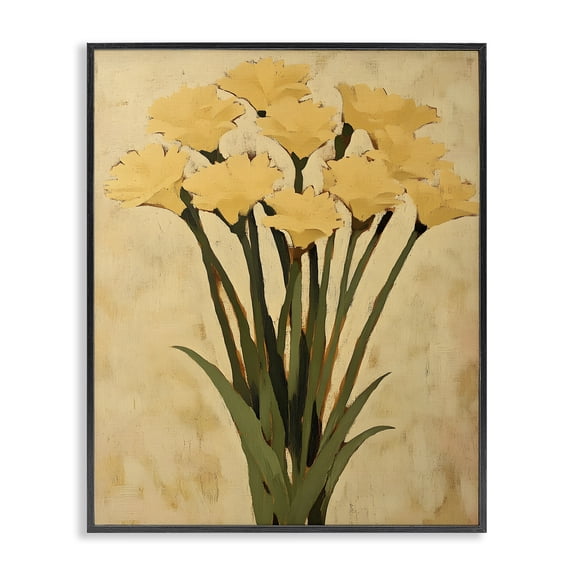 Stupell Industries Hand Picked Daffodils Abstract Painting Black Framed Art Print Wall Art, 11 x 14