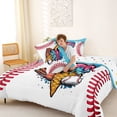 thumbnail image 4 of Erosebridal Kids Sports Queen Comforter Set, Baseball Ice Cream Bedding Comforter Set, Colorful Polka Dots Reversible, 1 Comforter and 2 Pillowcases, 4 of 6