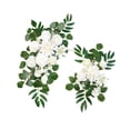 thumbnail image 3 of 2 piezas de arco de flores para boda, arreglo floral con hojas verdes decorativas Blanco, 3 of 9