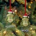 thumbnail image 4 of ViciArt Frog Christmas Ornament, Acrylic or Fiber Wood, Reindeer Antlers & Santa Hat Decor, 4 of 4