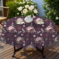 thumbnail image 4 of Pioneer Flower Floral Print Pattern Round Tablecloth 60 X 60 Inch, Wrinkle Resistant Wipeable Table Cloth for Kitchen Dining Picnic Patio Party, 4 of 6
