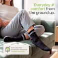 thumbnail image 3 of QORUX Cotton Crew Socks 6 Pack, Men & Women’s Ribbed Athletic Casual Socks, Soft Breathable Stretch Socks 6 Black 5-8, 3 of 8