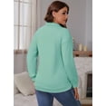 thumbnail image 4 of DARING DIVA Women's Nursing Hidden Zipper Long Sleeve Polo Shirt S Green, 4 of 8