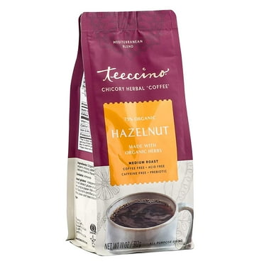 Teeccino Chicory Coffee Alternative – Hazelnut – Ground Herbal Coffee That’s Prebiotic, Caffeine Free & Acid Free, Medium Roast, 11 Ounce