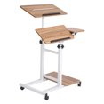 thumbnail image 1 of SDADI Wheeled Adjustable Height Home Office Standing Desk, Dark Grain, 1 of 7
