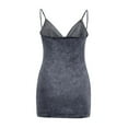 thumbnail image 4 of Bigersell Elegant Dresses for Women V Neck Solid Bandage Slimming Sleeveless Tank Denim Dress Wedding Dresses Women's Plus Sheath Dresses, Style 15736, Gray XXL, 4 of 7