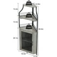 thumbnail image 3 of Corner Wine Bar Rack Cabinet with Removable Wine Rack & Glass Holder, Small Sideboard with Mesh Door, 3 of 8