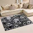 thumbnail image 2 of Dreamtimes Lightweight Soft Area Rugs 31x20 Inch, Vintage Skull and Flowers Art Floor Mat Doormat for for Rooms Entrance Hardwood Floor Living Room 2'7" x 1'8"） Nursery Rugs, 2 of 6