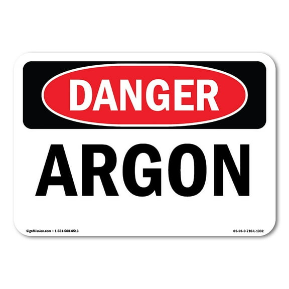 OSHA Danger Sign - Argon | Plastic Sign | Protect Your Business, Construction Site, Warehouse & Shop Area |  Made in The USA