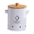 thumbnail image 1 of Kitchen Vegetable Storage Tin Metal Potato Onion Garlic Storage Bin for Home White Medium, 1 of 8
