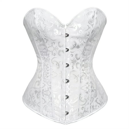 Women s Bustier Corset Top Lace Up Corsets Plus Size Floral Vintage Overbust Corset
