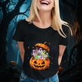 thumbnail image 4 of Ahadesign Halloween T Shirts Shirts for Women Cute Castle Graphic Vacation Tops (Black,XXL), 4 of 8