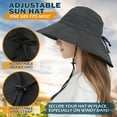 thumbnail image 5 of Women's Cotton Sun Hat with Neck Flap Cover, Packable Wide Brim UV Protection Hat for Fishing Hiking Garden Beach Golf Safari, 5 of 7