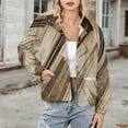thumbnail image 3 of Jackets for Women Winter Coat Jackets Flannel Stand Collar Jacket(Abstract Sepia Brush Strokes Art,Size:S-4XL), 3 of 7
